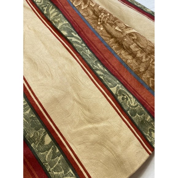 3 Custom Made Luxury Valances Window Treatments Curtains Red Green Yellow Stripe - Picture 11 of 11